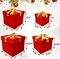 Christmas Nesting Gift Boxes Square 4 Pack Red Velvet with Gold Ribbon Bow Christmas Stacked Gift Box with Lids in 4 Assorted Sizes for Gift Giving Holiday Decorative Gifts Present Wrapping